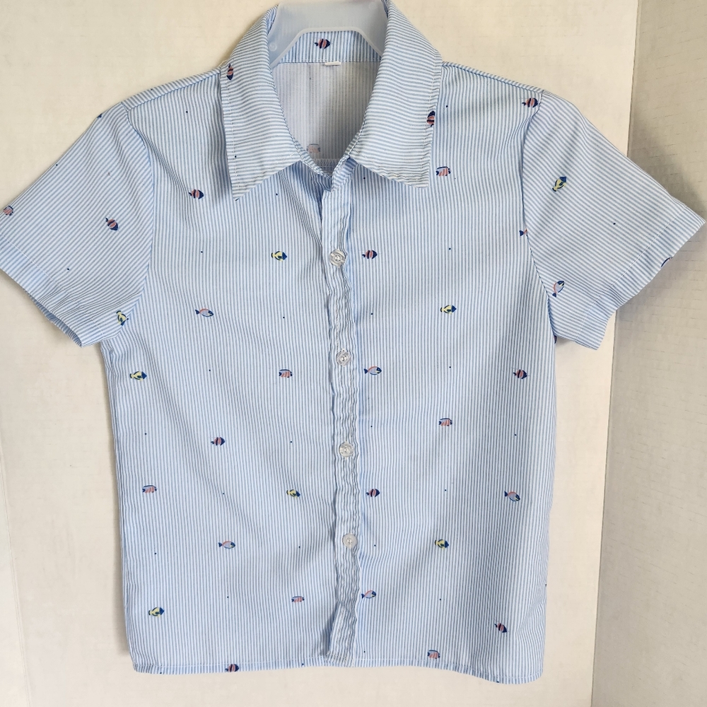 Toddler boy button up beach shirt, 5T